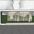 Modern Outdoor Pergola With Wooden Lattice Bench Green Trees And Gray Floor Tiles