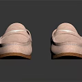 Light Pink Suede Loafers For Women With Casual Fashion Design And Comfortable Brown Sole
