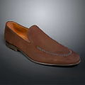 Brown Loafer With Stitching Detail And Orange Interior For Men's Casual Style