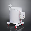 EKO Brand Mobile Cylindrical Industrial Equipment With Control Panel And Red Wheels