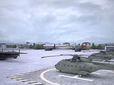 Military Airport Modern Airport 3d model