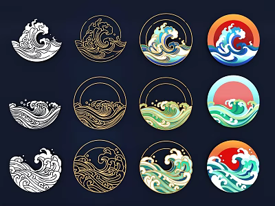 Colorful Circular Wall Decor With Various Wave Patterns And Artistic Designs 3d model