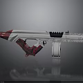 Futuristic Red and White Weapon Design With Modern Gun Structure And Sleek Barrel