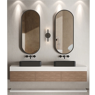 Washbasin Bathroom Cabinet Mirror Cabinet Washbasin Mirror 3d model