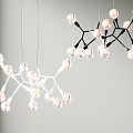 Modern Branch Design Chandelier With Glass Bulbs And Metal Frame For Home Decor