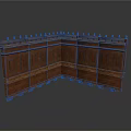 Traditional Wooden Corner Cabinet With Carved Panels And Decorative Top Rail