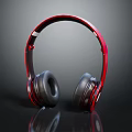 Modern Red And Black Over Ear Headphones With Glossy Surface And Comfortable Ear Cups