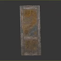 Antique Vintage Wooden Door With Rustic Weathered Surface And Carved Details