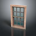Vintage Wooden Window With Glass Panels And Decorative Frame For Home Decor