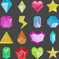 Crystal Gem Game Props 3d model