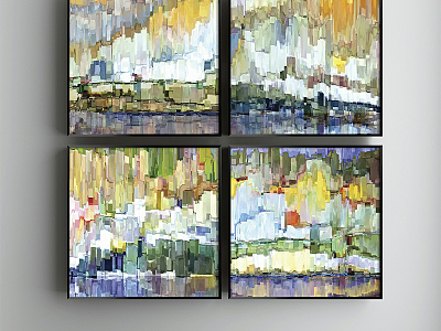 Modern Oil Painting Simple Yellow Living Room Landscape Painting Decorative Painting model