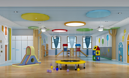 Modern Kindergarten Early Classroom 3d model