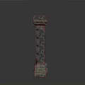 Classical Stone Pillar With Textured Surface And Ornate Capital Base Design 3d model