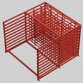 Red Industrial Equipment Metal Frame With Grid Structure For Storage Applications