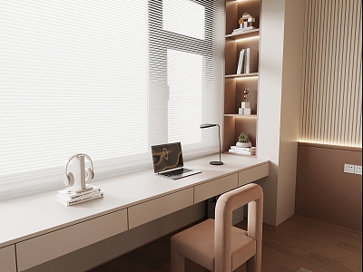 11 Bay Window Modern Desk Bookcase model