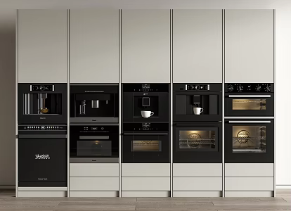 Built-in Oven Coffee Machine Combination Water Dispenser Microwave Oven Cabinet Electrical Cabinet Dishwasher Steamer 3d model