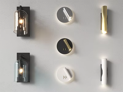 Modern Stylish Wall Lamps With Various Designs And Color Options For Home Decor 3d model