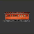 Red Vintage Train Carriage Model With Classic Design Multiple Windows And Reflective Surface