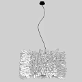 Modern Decorative Chandelier With Fluffy Textured Design And Slim Feather Like Elements 3d model
