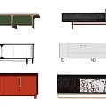 Modern TV Stand Designs With Various Colors And Functional Storage Features 3d model