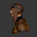 Realistic Game Movie Character With Aviator Goggles Brown Hair And Brown Star Pattern Coat