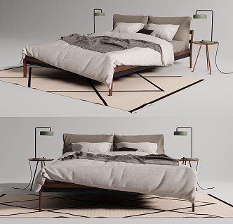 Modern Double Bed 3d model