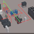 Industrial Equipment System With Pipes Compressors Cooling Units And Control Panels