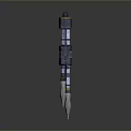 3D Model Rocket Launcher Weapon with Black White Body and Yellow Accents