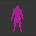 Spiked Fantasy Warrior Armor With Metallic Plates And Red Accents