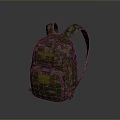 Camo Pattern Durable Backpack with Multiple Pockets for Daily Use 3d model