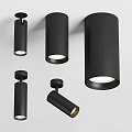 Modern White and Black Downlights and Spotlights with Sleek Design for Interior Lighting