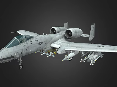 A10 Attack Aircraft Warthog Jet Fighter Ground Attack Aircraft 3d model