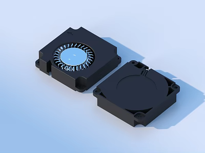 Small Black Square Fans With Blades And Cover For Daily Use 3d model