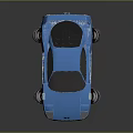 Metallic Blue Modern Sports Car With Sleek Design And Rear Spoiler