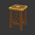 Simple Wooden Furniture Stool With Square Seat And Sturdy Legs Design