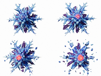 ice-breaking explosion 3d model
