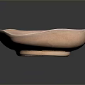 Pink Bowl Shaped Sculpture Carving with Intricate Floral Patterns on Smooth Glossy Surface