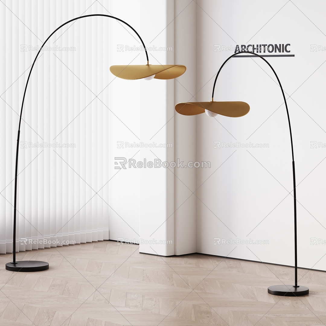 Architonic modern floor lamp fishing lamp metal floor lamp 3d model