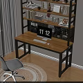 Bright Room Wooden Top Metal Frame Desk With Computer Monitor Books Decorations And White Chair