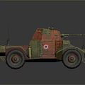 Detailed Military Tank With Red Green Camouflage Paint Antennas And Wheels