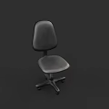 Black Leather Office Chair With Comfortable Seat Backrest And Rolling Wheels