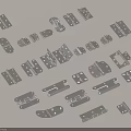 Assorted Metal Hardware Fittings Including Hinges Brackets and Fasteners for Furniture
