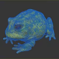 Vibrant Iridescent Frog With Shiny Yellow Green Spots On Dark Background