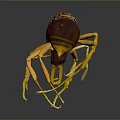 Detailed 3D Rendered Ant With Red Yellow Body And Long Yellow Legs