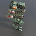 Robot AI Intelligent Green Intelligent Robot Artificial Intelligent Robot Future Warrior War Machine Low Face Number Low Model Simple Model Game Video Level 3d model