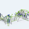 Colorful Outdoor Playground Equipment with Climbing Nets Slide Rings and Platforms for Kids