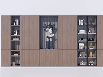 Nordic Bookcase Background Cabinet File Cabinet 3d model