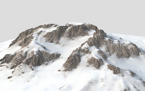 Modern Snow Mountain Peak Terrain 3d model