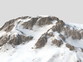 Modern Snow Mountain Peak Terrain 3d model