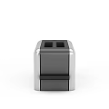 Modern Stainless Steel Toaster With Black Accents And Two Toast Slots Design